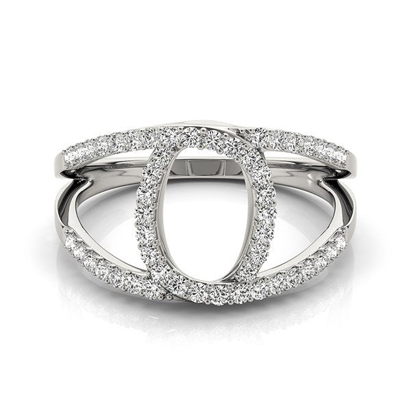 14k White Gold Diamond Loop Style Dual Band Ring (1/2 cttw) - Premium Rings - Just $2273.99! Shop now at Pulse Designer Fashion