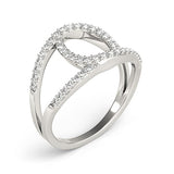 14k White Gold Diamond Loop Style Dual Band Ring (1/2 cttw) - Premium Rings - Just $2273.99! Shop now at Pulse Designer Fashion