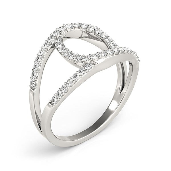 14k White Gold Diamond Loop Style Dual Band Ring (1/2 cttw) - Premium Rings - Just $2273.99! Shop now at Pulse Designer Fashion