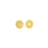 14K Yellow Gold Sun Earrings - Premium Earrings - Just $182.99! Shop now at Pulse Designer Fashion