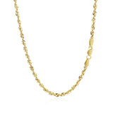 2.5mm 14k Yellow Gold Light Rope Chain - Premium Chains - Just $469.99! Shop now at Pulse Designer Fashion