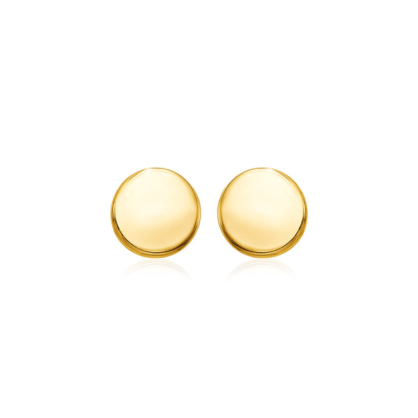 14k Yellow Gold Polished Round Post Earrings - Premium Earrings - Just $136.99! Shop now at Pulse Designer Fashion