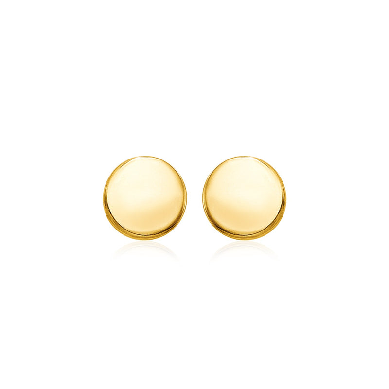 14k Yellow Gold Polished Round Post Earrings - Premium Earrings - Just $136.99! Shop now at Pulse Designer Fashion