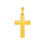 14k Yellow Gold Reversible Textured Cross Pendant - Premium Pendants - Just $252.99! Shop now at Pulse Designer Fashion