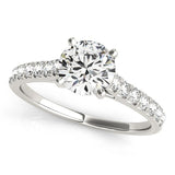 14k White Gold Single Row Band Diamond Engagement Ring (1 1/3 cttw) - Premium Rings - Just $7089.99! Shop now at Pulse Designer Fashion