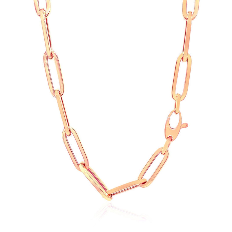 14K Rose Gold Wide Paperclip Chain (6.1mm) - Premium Chains - Just $1627.99! Shop now at Pulse Designer Fashion