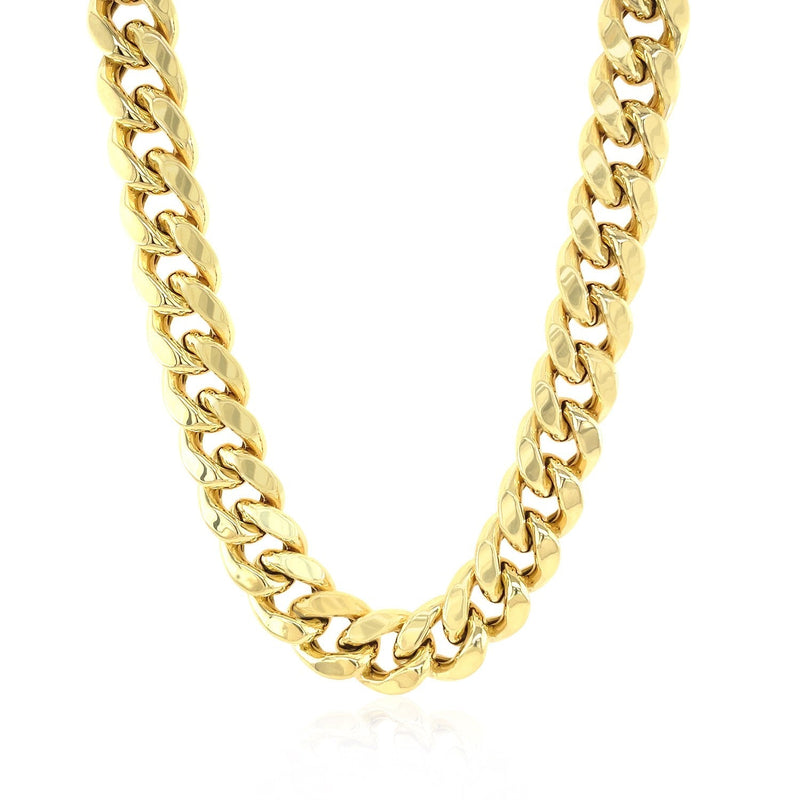 10.5mm 14k Yellow Gold Semi Solid Miami Cuban Chain - Premium Chains - Just $11223.99! Shop now at Pulse Designer Fashion