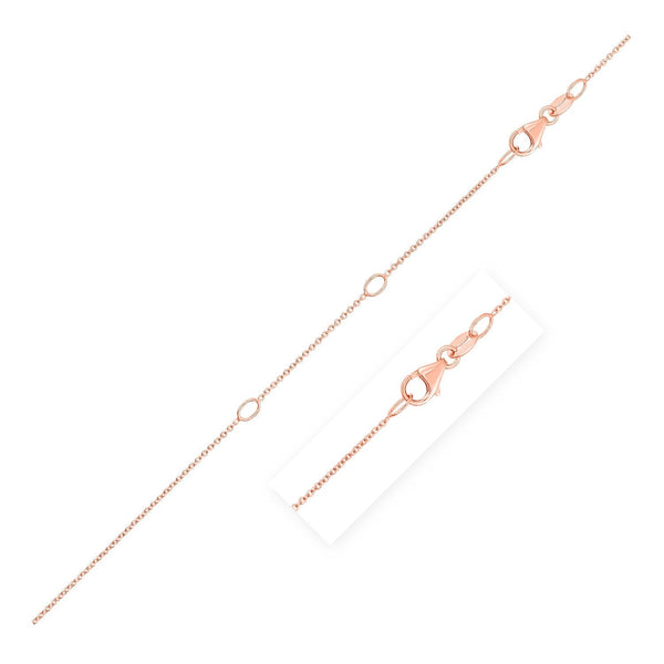 Double Extendable Cable Chain in 14k Rose Gold (0.6mm) - Premium Chains - Just $207.99! Shop now at Pulse Designer Fashion