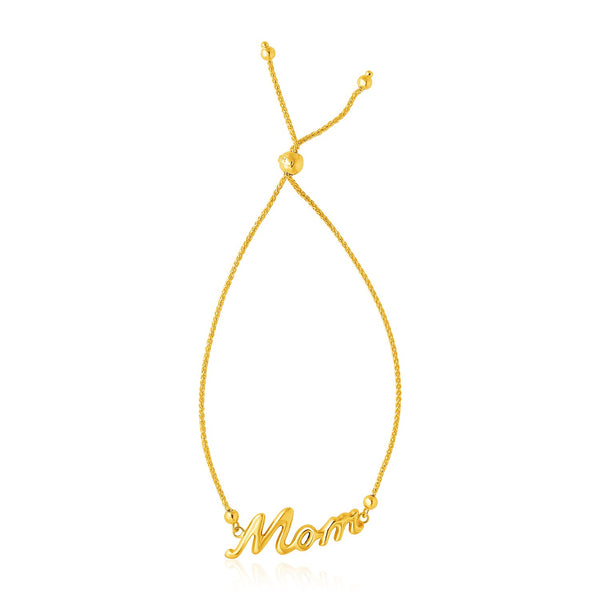 14k Yellow Gold MOM Style Lariat Bracelet - Premium Bracelets - Just $520.99! Shop now at Pulse Designer Fashion