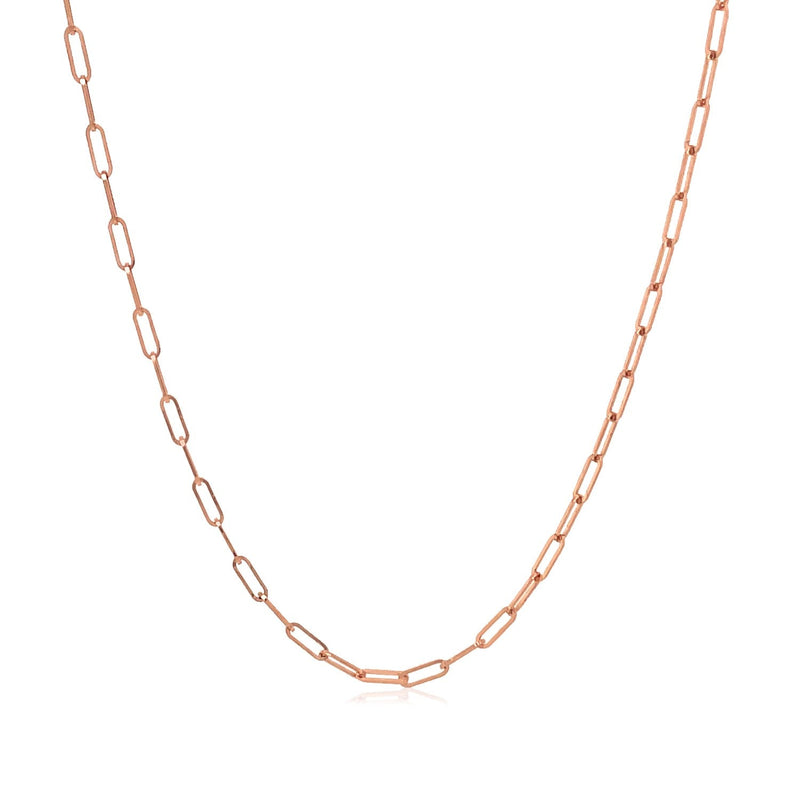 14K Rose Gold Fine Paperclip Chain (1.5mm) - Premium Chains - Just $304.99! Shop now at Pulse Designer Fashion