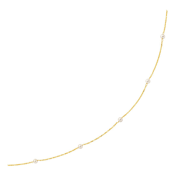 14k Yellow Gold Necklace with White Pearls - Premium Necklaces - Just $511.99! Shop now at Pulse Designer Fashion