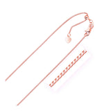 14k Rose Gold Adjustable Box Chain 0.85mm - Premium Chains - Just $504.99! Shop now at Pulse Designer Fashion