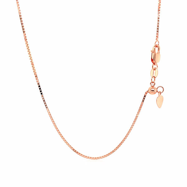 14k Rose Gold Adjustable Box Chain 0.85mm - Premium Chains - Just $504.99! Shop now at Pulse Designer Fashion