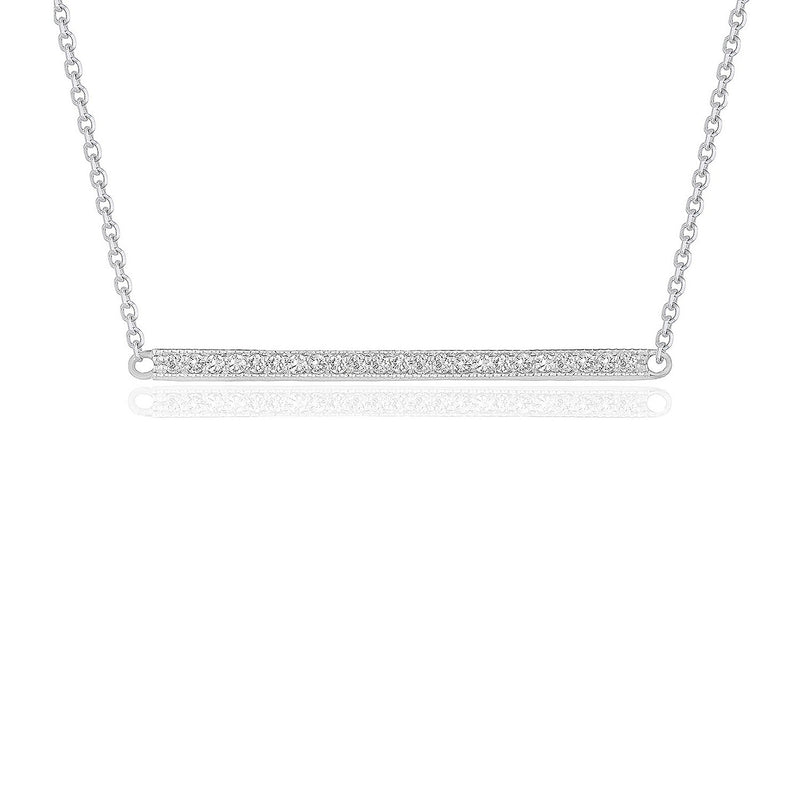 Diamond Bar Pendant in 14k White Gold (1/4 cttw) - Premium Necklaces - Just $1182.99! Shop now at Pulse Designer Fashion