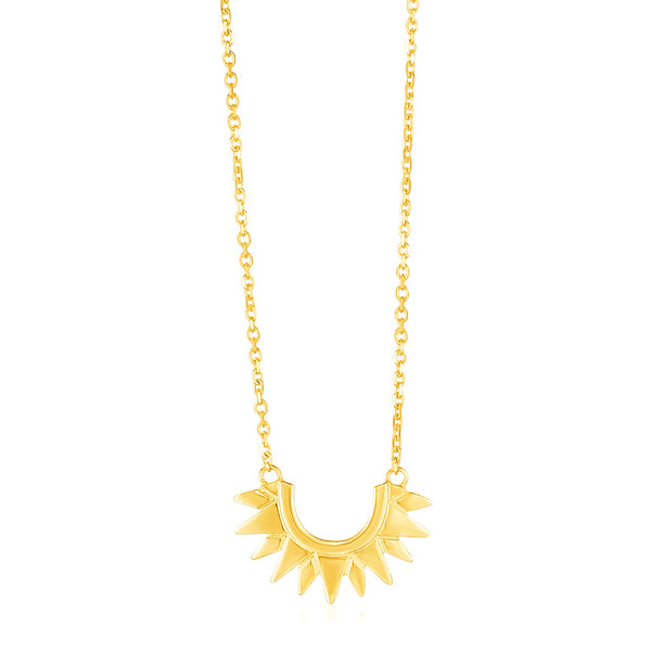 14k Yellow Gold Polished Sunburst Necklace - Premium Necklaces - Just $377.99! Shop now at Pulse Designer Fashion