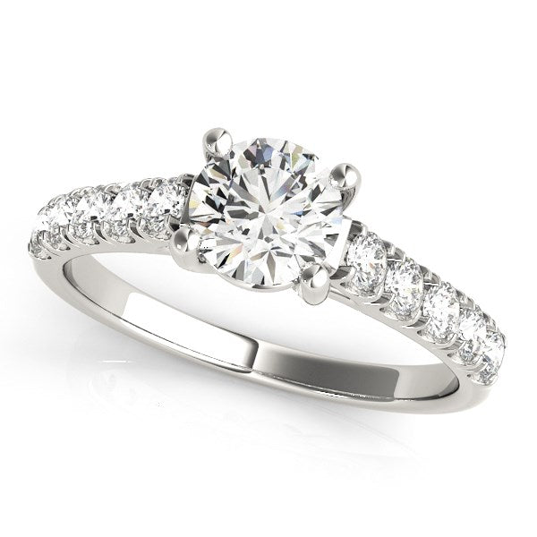 14k White Gold Round Trellis Setting Diamond Engagement Ring (1 cttw) - Premium Rings - Just $5969.99! Shop now at Pulse Designer Fashion