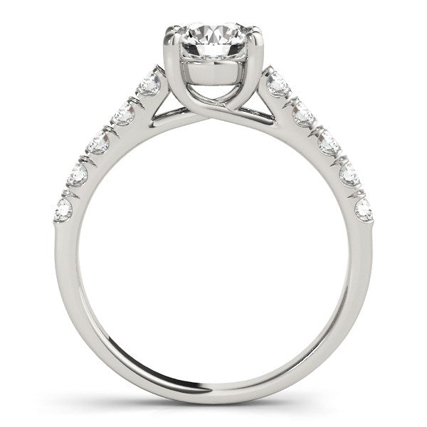 14k White Gold Round Trellis Setting Diamond Engagement Ring (1 cttw) - Premium Rings - Just $5969.99! Shop now at Pulse Designer Fashion