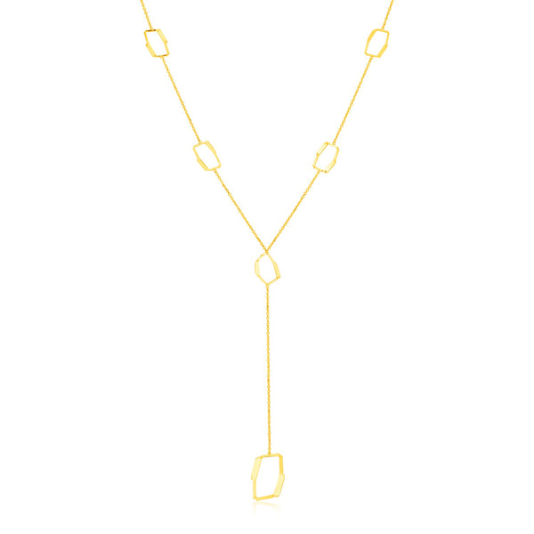 14K Yellow Gold Necklace with Abstract Honeycomb Stations - Premium Necklaces - Just $555.99! Shop now at Pulse Designer Fashion