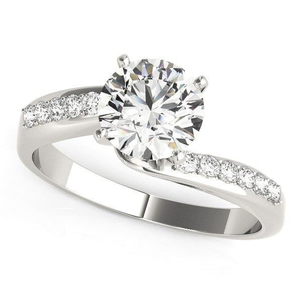 14k White Gold Bypass Round Pronged Diamond Engagement Ring (1 5/8 cttw) - Premium Rings - Just $18265.99! Shop now at Pulse Designer Fashion