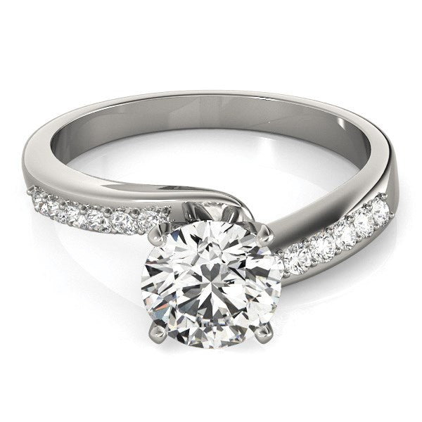 14k White Gold Bypass Round Pronged Diamond Engagement Ring (1 5/8 cttw) - Premium Rings - Just $18265.99! Shop now at Pulse Designer Fashion