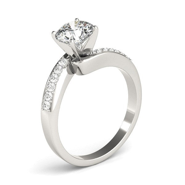 14k White Gold Bypass Round Pronged Diamond Engagement Ring (1 5/8 cttw) - Premium Rings - Just $18265.99! Shop now at Pulse Designer Fashion