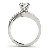 14k White Gold Bypass Round Pronged Diamond Engagement Ring (1 5/8 cttw) - Premium Rings - Just $18265.99! Shop now at Pulse Designer Fashion