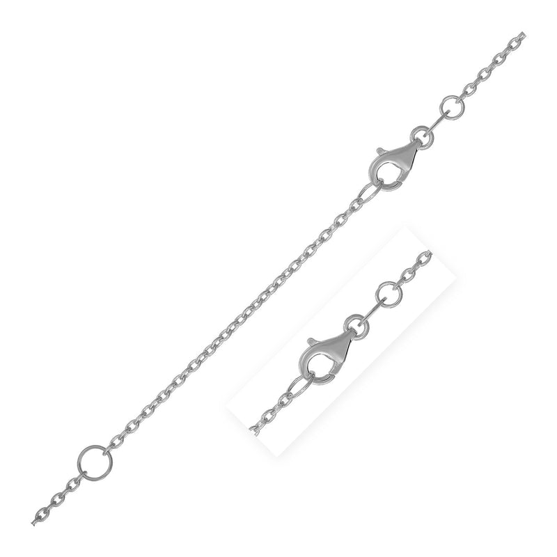 Extendable Cable Chain in 14k White Gold (1.2mm) - Premium Chains - Just $339.99! Shop now at Pulse Designer Fashion