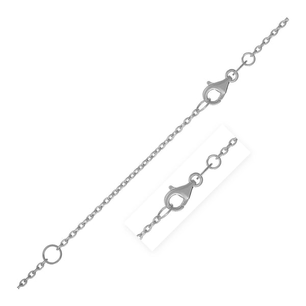 Extendable Cable Chain in 14k White Gold (1.2mm) - Premium Chains - Just $335.99! Shop now at Pulse Designer Fashion