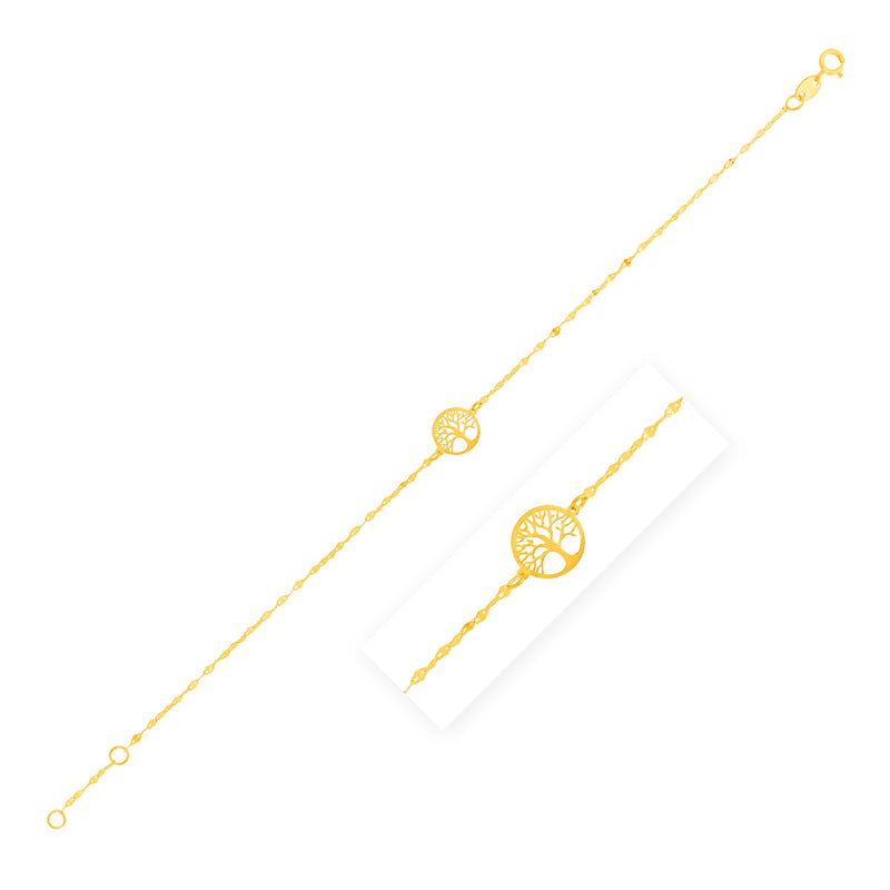 14K Yellow Gold Tree of Life Bracelet - Premium Bracelets - Just $123.99! Shop now at Pulse Designer Fashion