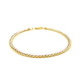 Two-Toned Fine Wheat Chain Bracelet in 10k Yellow and White Gold - Premium Bracelets - Just $339.99! Shop now at Pulse Designer Fashion