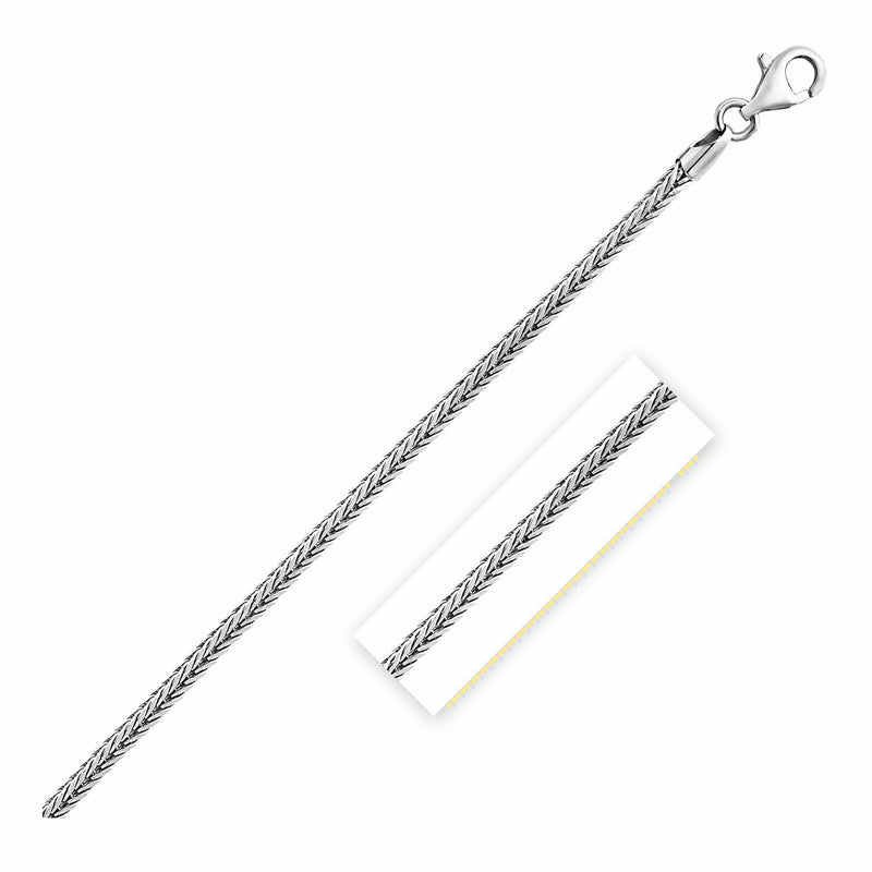 Sterling Silver Rhodium Plated Foxtail 2.0mm - Premium Chains - Just $77.99! Shop now at Pulse Designer Fashion