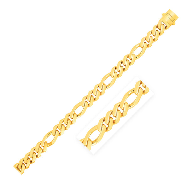 Modern Lite Figaro Chain in 14k Yellow Gold (11.5 mm) - Premium Chains - Just $5261.99! Shop now at Pulse Designer Fashion