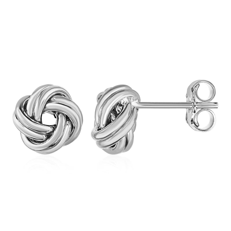 Love Knot Post Earrings in 14k White Gold - Premium Earrings - Just $256.99! Shop now at Pulse Designer Fashion