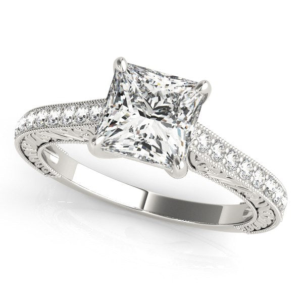 14k White Gold Princess Cut Diamond Engagement Ring (1 1/4 cttw) - Premium Rings - Just $7650.99! Shop now at Pulse Designer Fashion