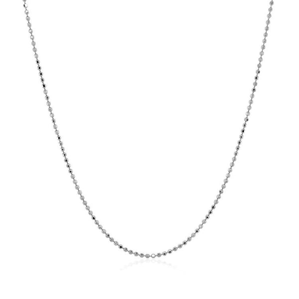 14k White Gold Diamond Cut Bead Chain 1.0mm - Premium Chains - Just $281.99! Shop now at Pulse Designer Fashion