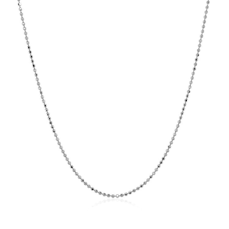 14k White Gold Diamond Cut Bead Chain 1.0mm - Premium Chains - Just $281.99! Shop now at Pulse Designer Fashion