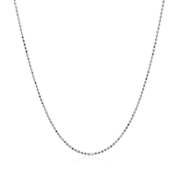 14k White Gold Diamond Cut Bead Chain 1.0mm - Premium Chains - Just $236.99! Shop now at Pulse Designer Fashion