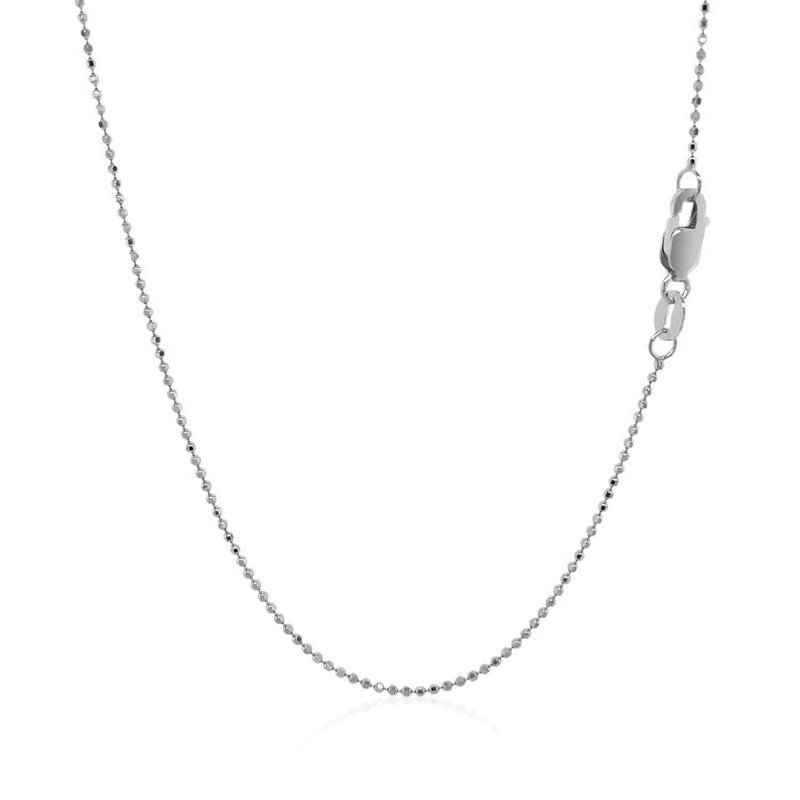 14k White Gold Diamond Cut Bead Chain 1.0mm - Premium Chains - Just $236.99! Shop now at Pulse Designer Fashion