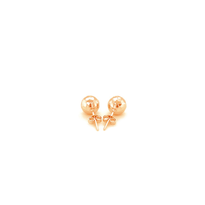 14k Rose Gold Ball Earrings with Faceted Texture - Premium Earrings - Just $151.99! Shop now at Pulse Designer Fashion