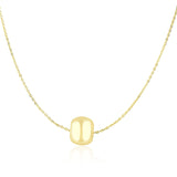 14k Yellow Gold Necklace with Shiny Barrel Bead Charm - Premium Necklaces - Just $353.99! Shop now at Pulse Designer Fashion