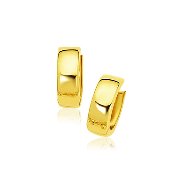 14k Yellow Gold Snuggable Hoop Earrings - Premium Earrings - Just $552.99! Shop now at Pulse Designer Fashion