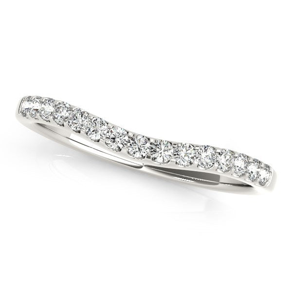 14k White Gold Round Pave Setting Curvy Diamond Wedding Band (1/4 cttw) - Premium Rings - Just $1485.99! Shop now at Pulse Designer Fashion