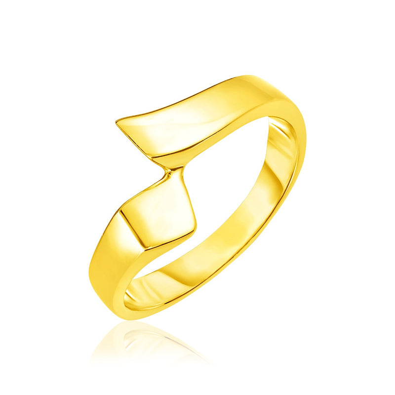 14k Yellow Gold Polished Crossover Style Ring - Premium Rings - Just $527.99! Shop now at Pulse Designer Fashion