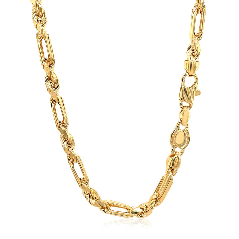 14k Yellow Gold Figaro Chain Necklace - Premium Necklaces - Just $4087.99! Shop now at Pulse Designer Fashion