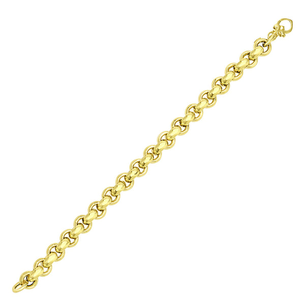 14k Yellow Gold Rolo Design Shiny Bracelet - Premium Bracelets - Just $2183.99! Shop now at Pulse Designer Fashion