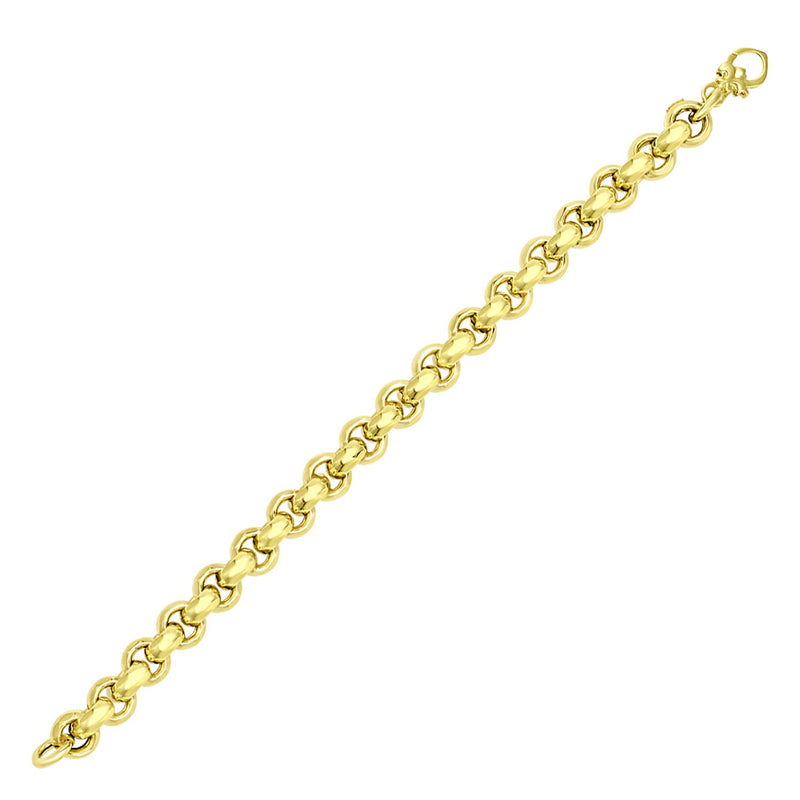 14k Yellow Gold Rolo Design Shiny Bracelet - Premium Bracelets - Just $2183.99! Shop now at Pulse Designer Fashion