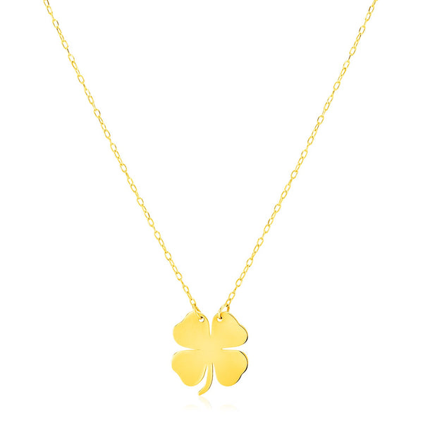 14K Yellow Gold Four Leaf Clover Necklace - Premium Necklaces - Just $260.99! Shop now at Pulse Designer Fashion