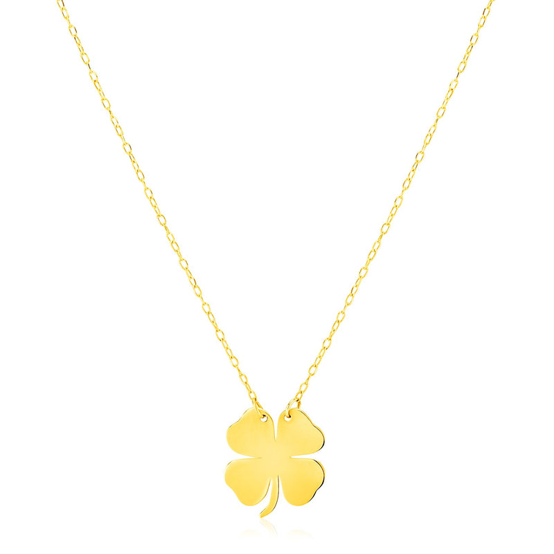 14K Yellow Gold Four Leaf Clover Necklace - Premium Necklaces - Just $260.99! Shop now at Pulse Designer Fashion