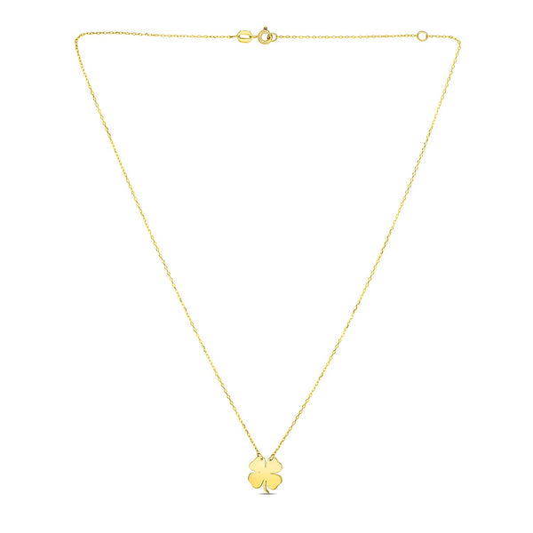 14K Yellow Gold Four Leaf Clover Necklace - Premium Necklaces - Just $260.99! Shop now at Pulse Designer Fashion