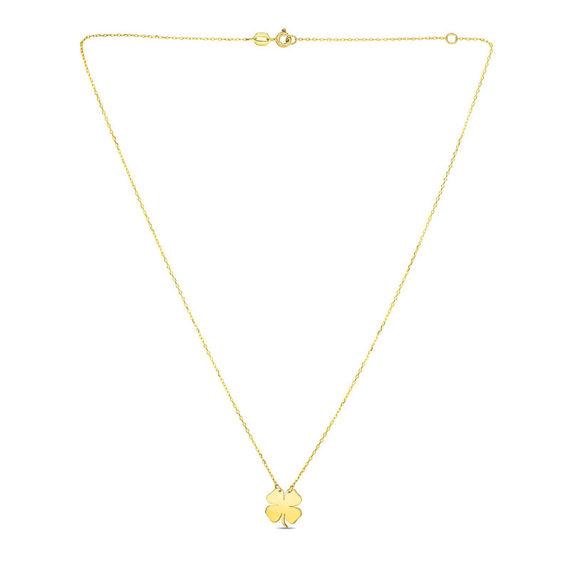 14K Yellow Gold Four Leaf Clover Necklace - Premium Necklaces - Just $260.99! Shop now at Pulse Designer Fashion